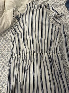 Charlotte Russe Navy & White Striped Lightweight Top